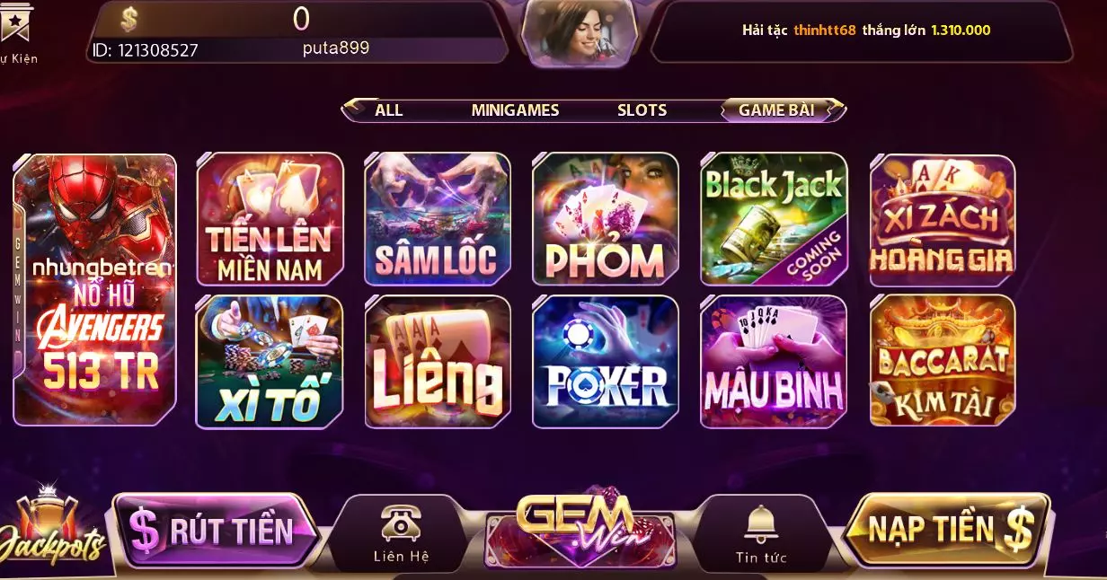 Game bài đổi thưởng xanh chín link tải gemwin
